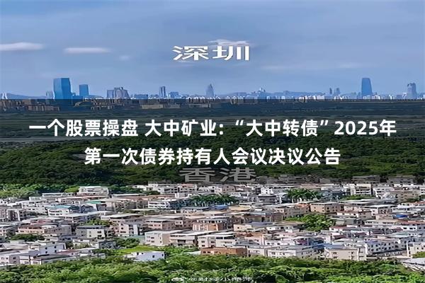 一个股票操盘 大中矿业: “大中转债”2025年第一次债券持有人会议决议公告