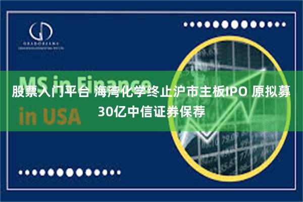 股票入门平台 海湾化学终止沪市主板IPO 原拟募30亿中信证券保荐