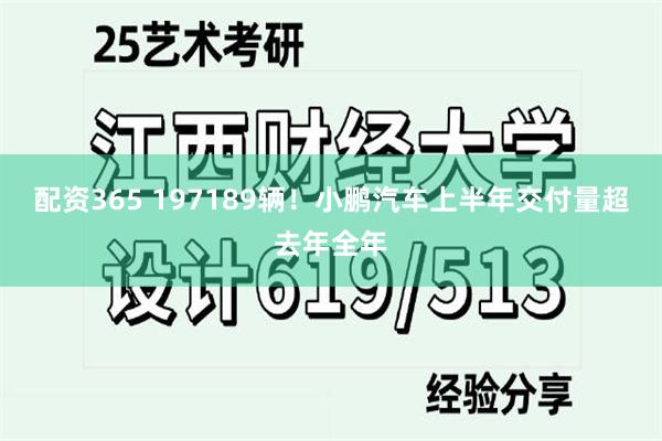配资365 197189辆！小鹏汽车上半年交付量超去年全年